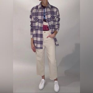 Isabel Marant Etoile Faxonli Plaid Shirt Jacket Size 36